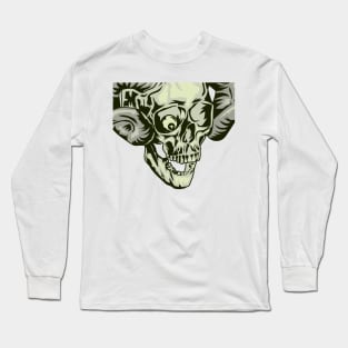 evil skull demon laughing (horned skull mask) Long Sleeve T-Shirt